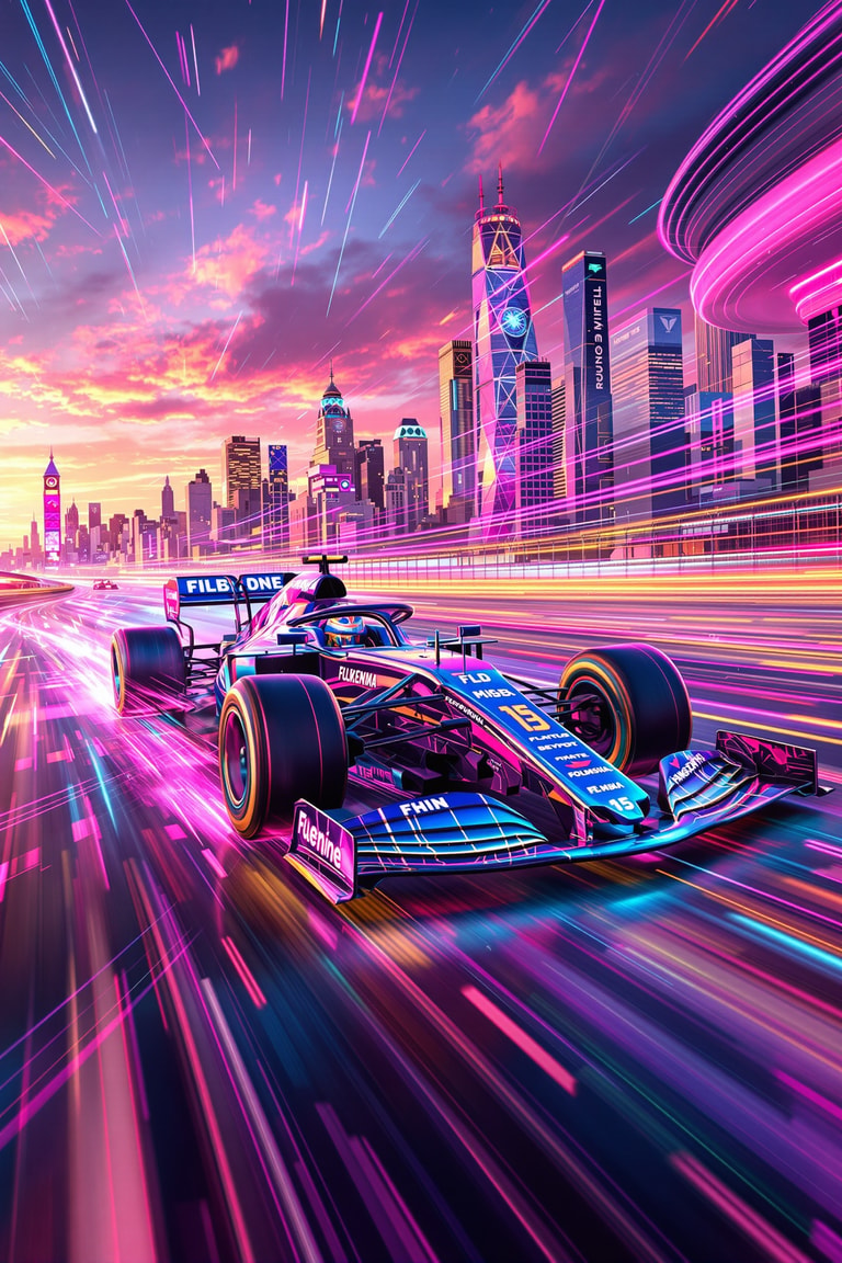 Neon Velocity Through Cyber City