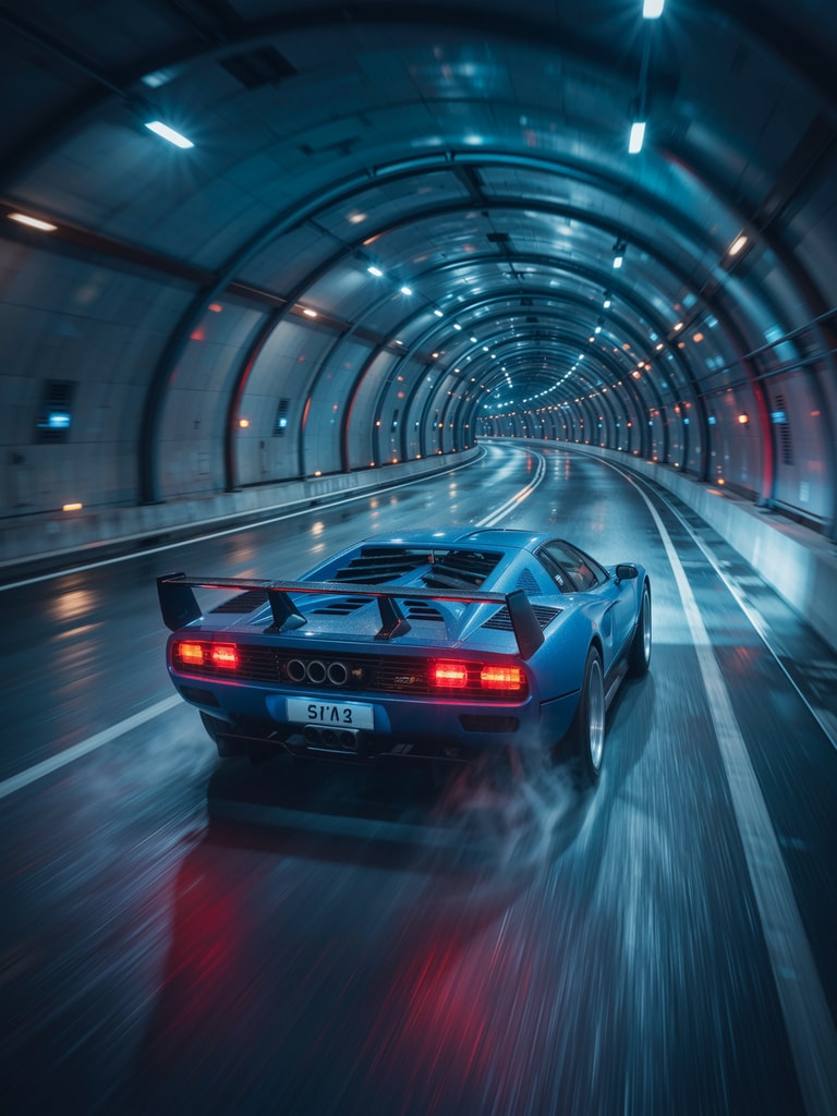 Neon Tunnel Supercar Velocity