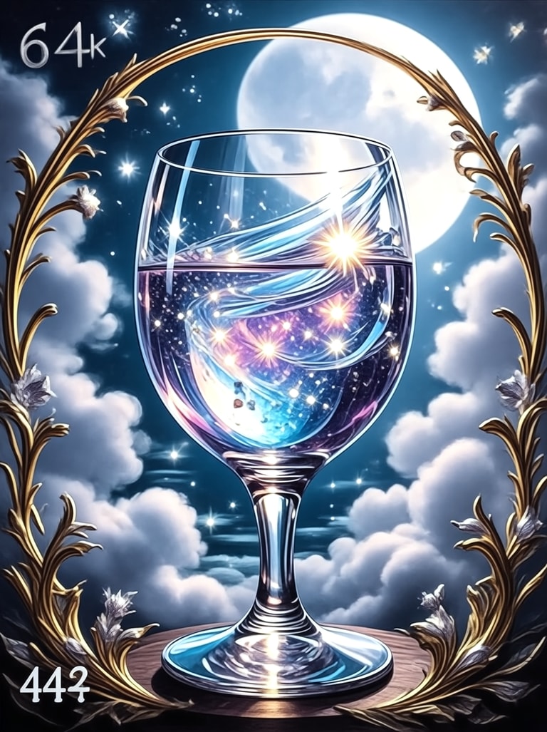 Cosmic Nebula in Crystal Goblet