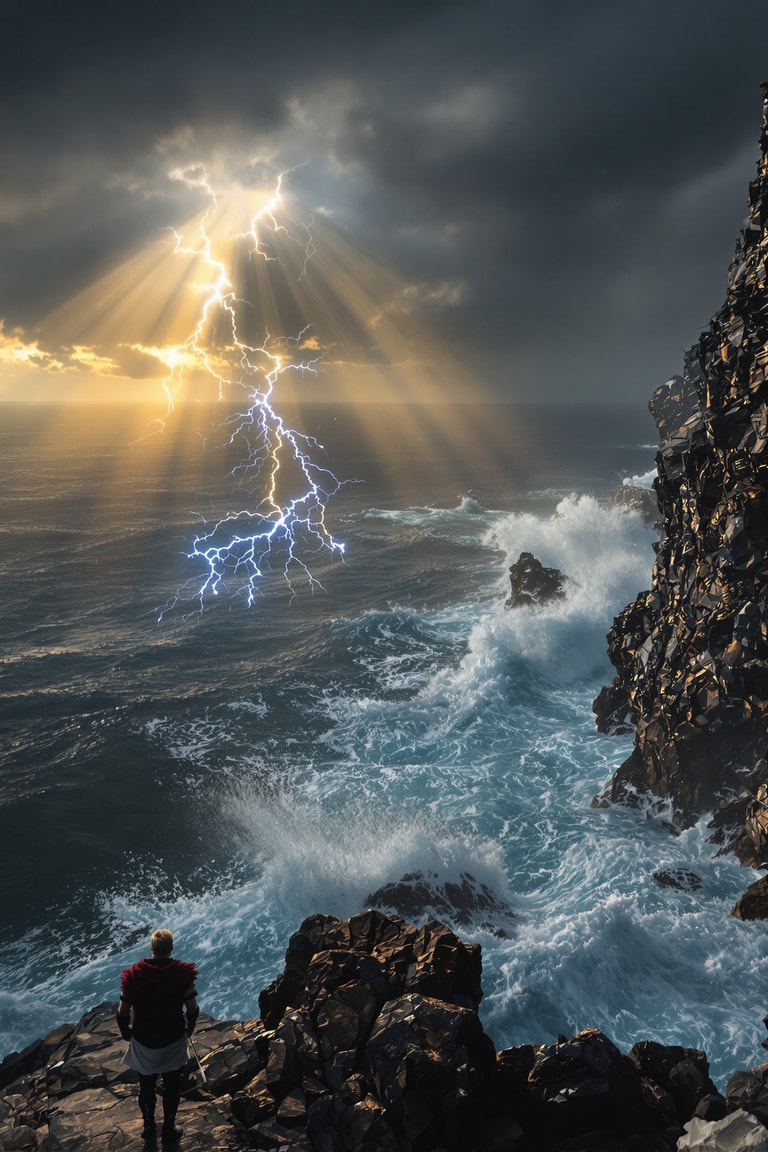 Lightning Over the Tempest Cliff