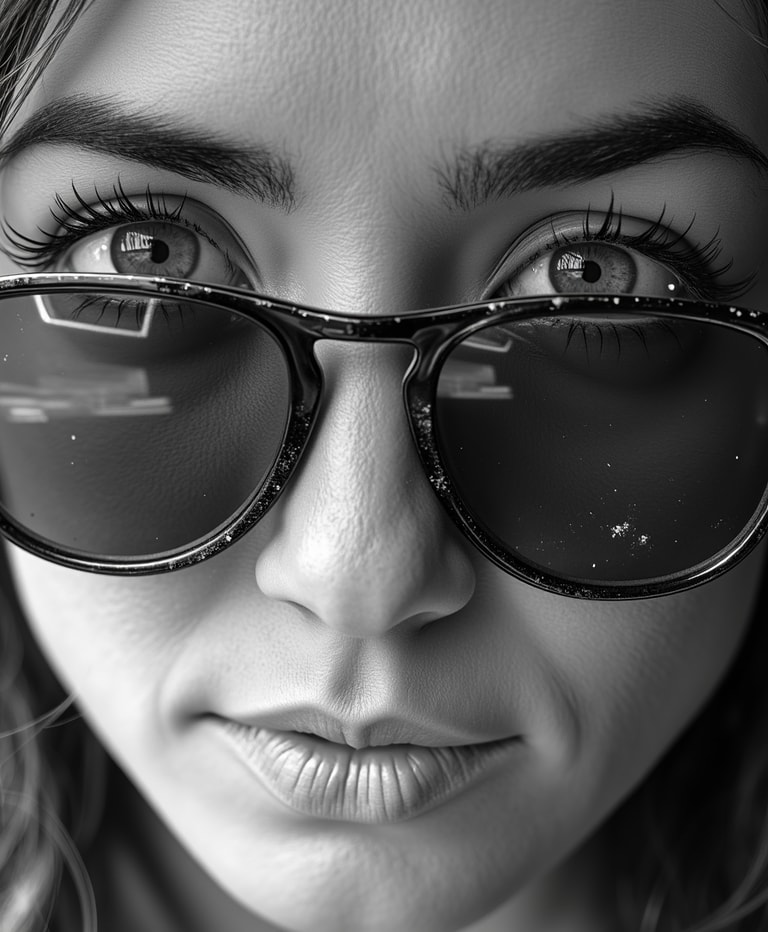 Reflected Gaze in Speckled Lenses