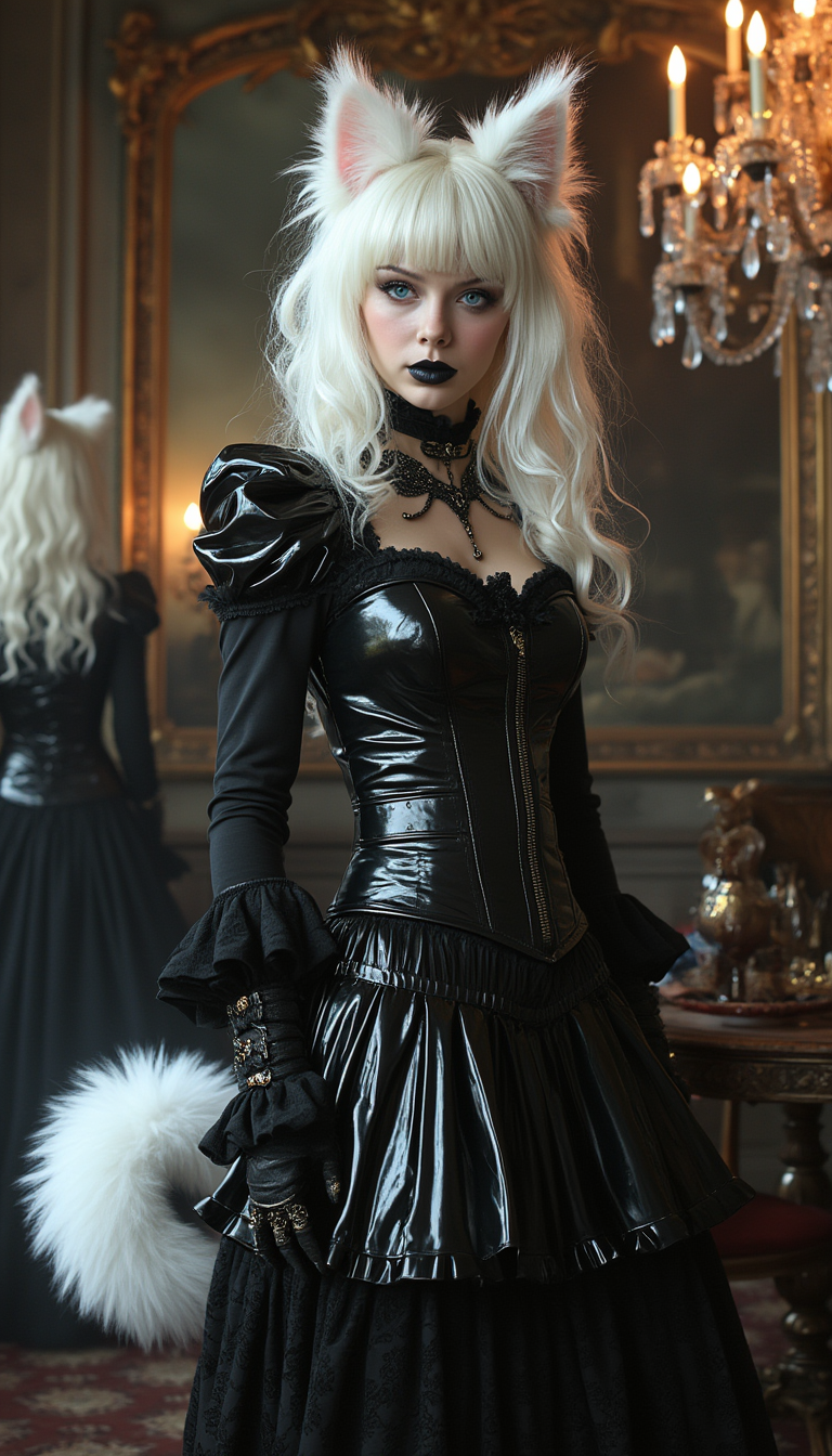 Gothic Catgirl in Victorian Splendor
