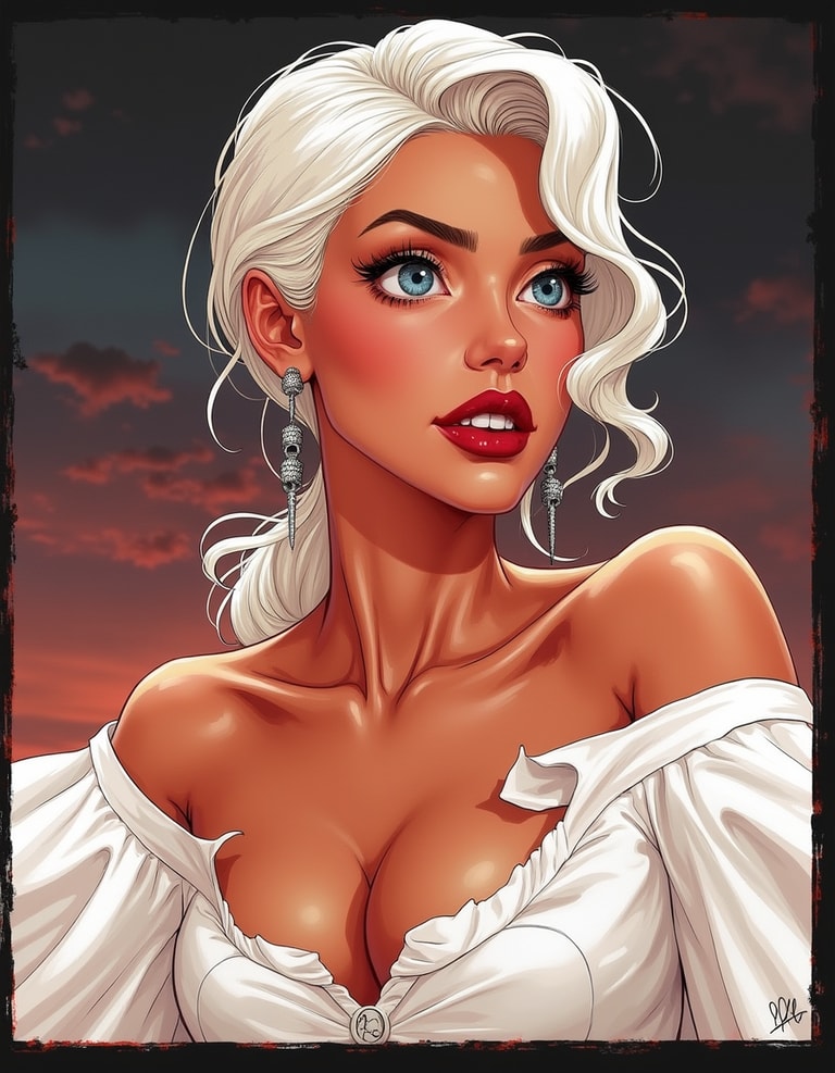 Platinum Heroine at Crimson Dusk
