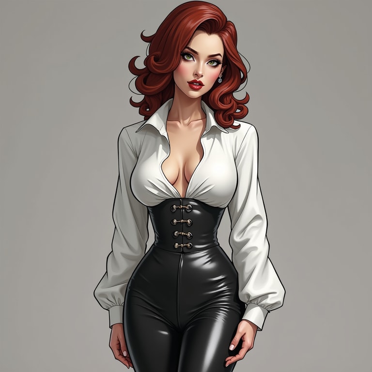Crimson Corset Femme Fatale