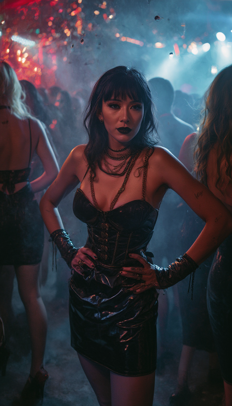 Latex Siren in Neon Haze
