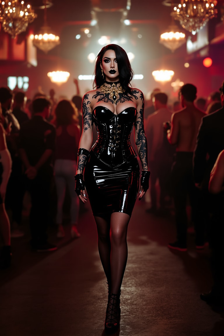 Gothic Siren in Crimson Light