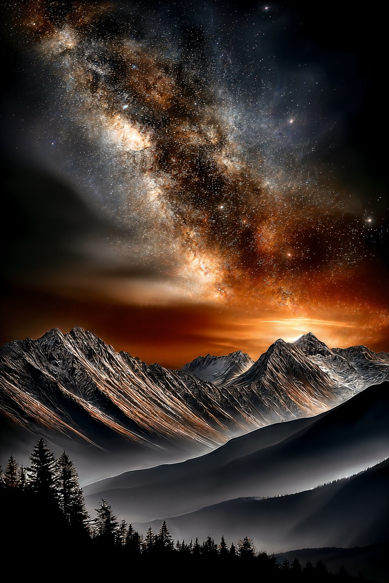 Milky Way Over Jagged Peaks