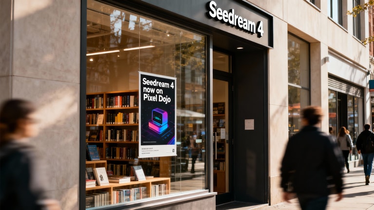 Seedream 4 Bookstore Window Display