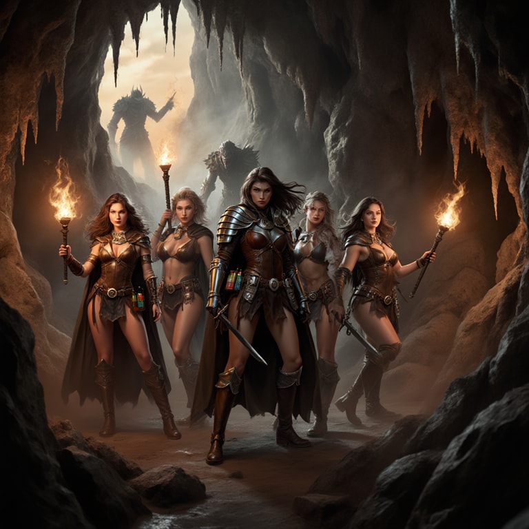 Torchlit Warriors in Forgotten Depths