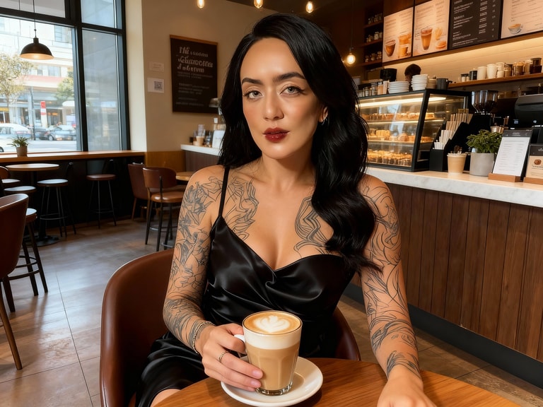Ink and Latte in Quiet Light