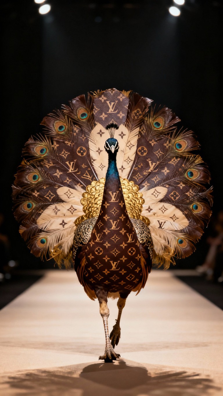 Vuitton Peacock Struts the Runway