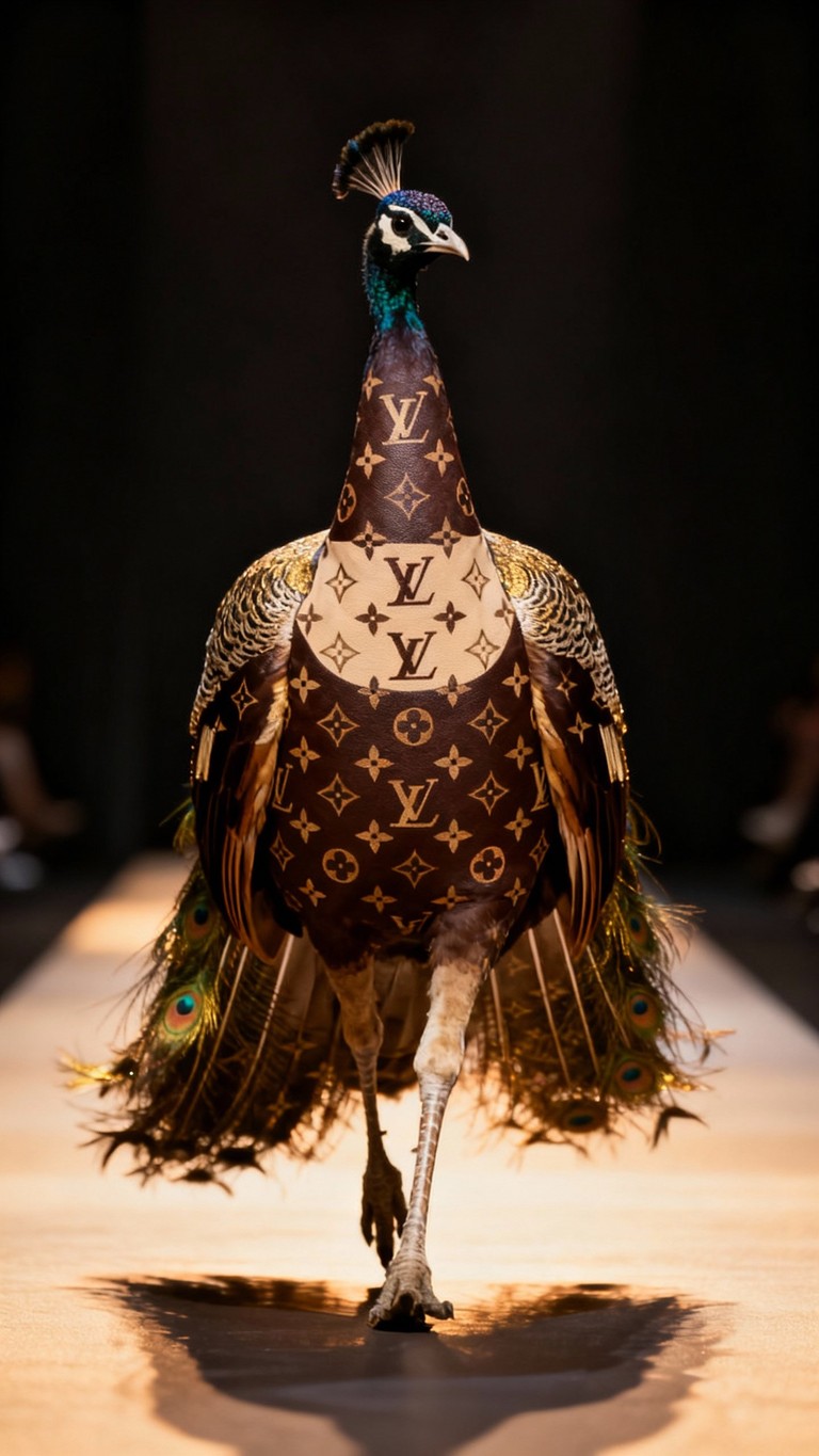 Monogram Peacock Struts the Runway