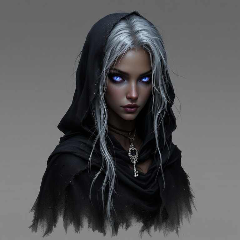 Veiled Keybearer with Luminous Gaze