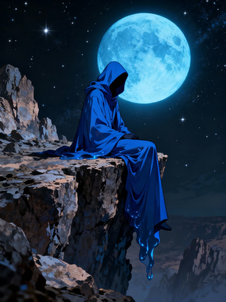 Lone Sentinel Under Azure Moon