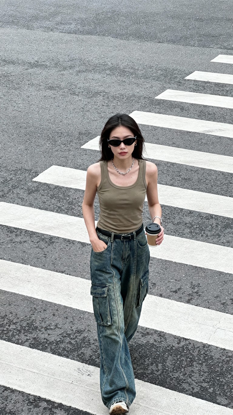 Urban Crossing in Cargo Denim