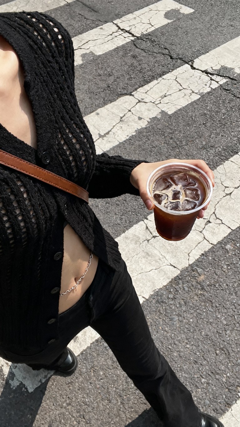 Iced Coffee on the Crosswalk