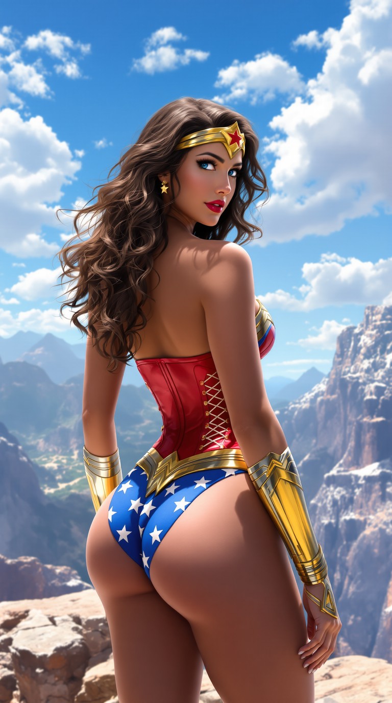 Wonder Woman's Over-Shoulder Gaze