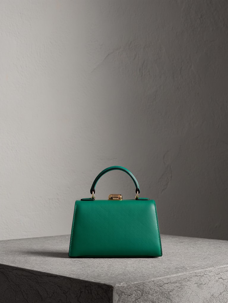 Emerald Leather Sculptural Handbag