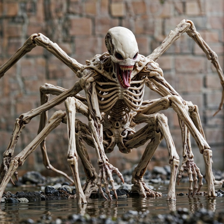 Skeletal Arachnid Horror Emerges