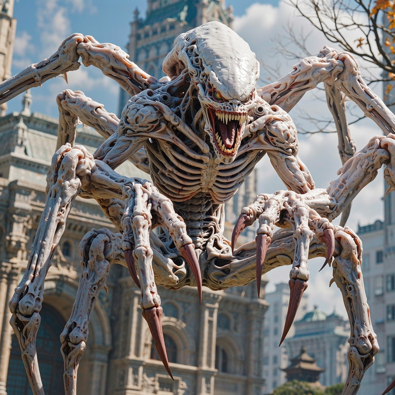 Pale Arachnid Horror in Daylight