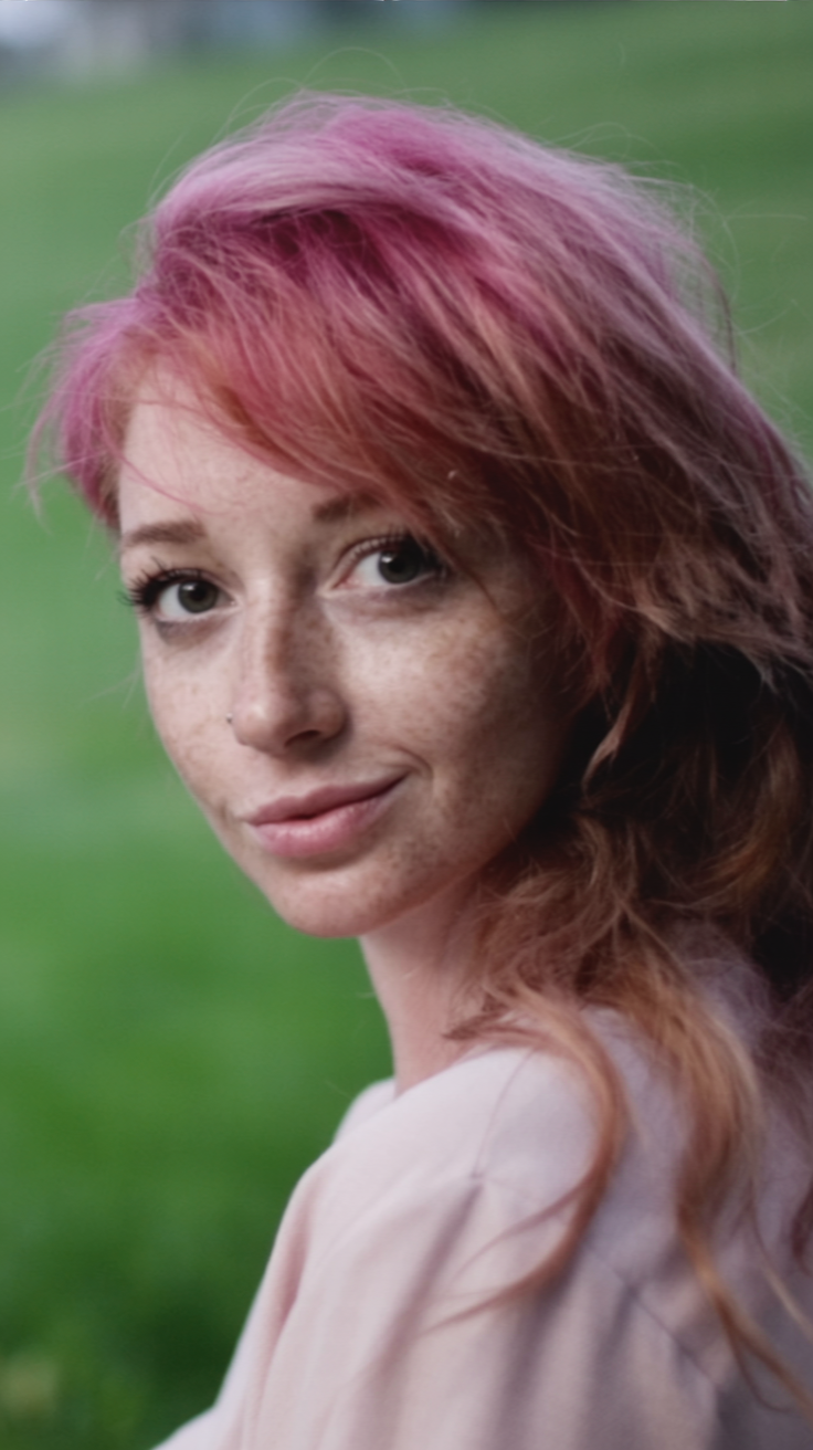 Freckled Gaze in Pink Strands