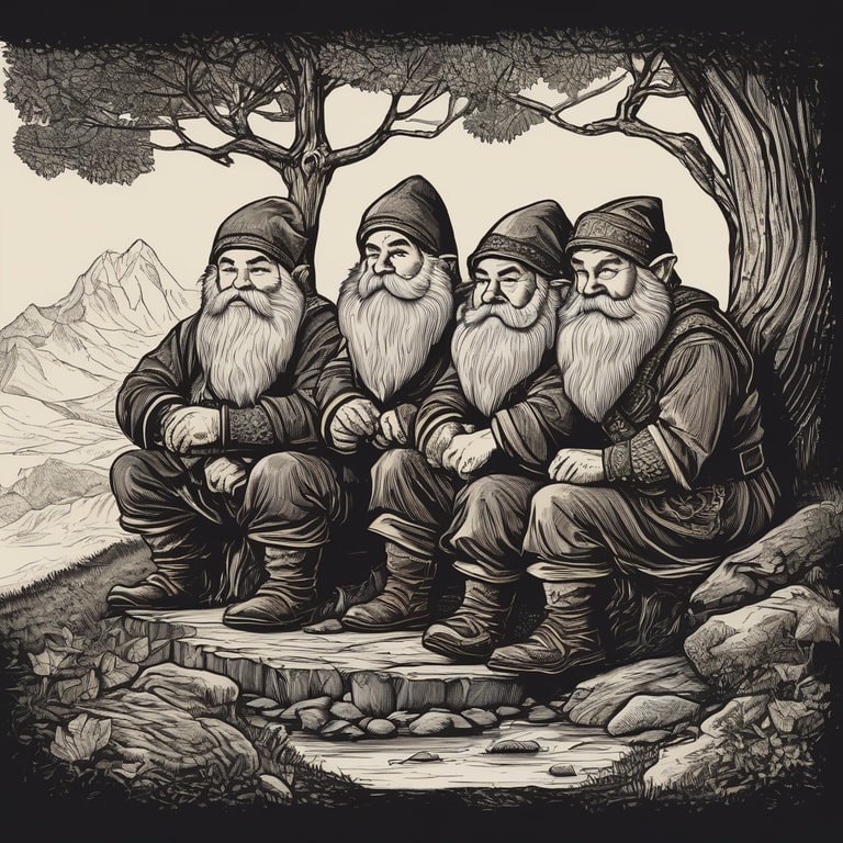 Dwarves Resting Beneath Ancient Boughs