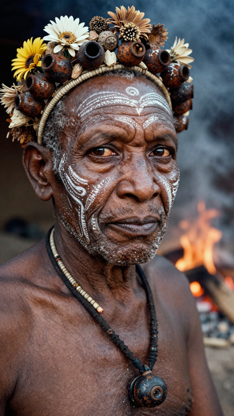 Elder Adorned with Floral Relics