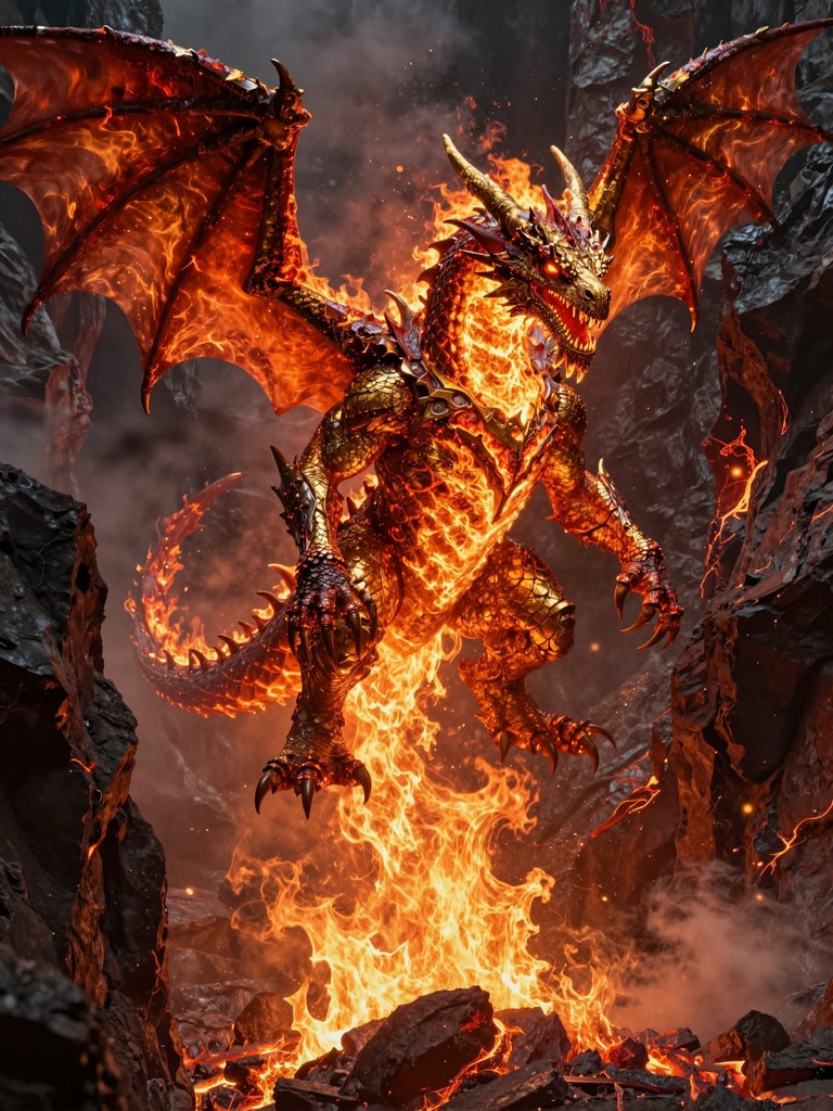 Infernal Dragon of Molten Gold