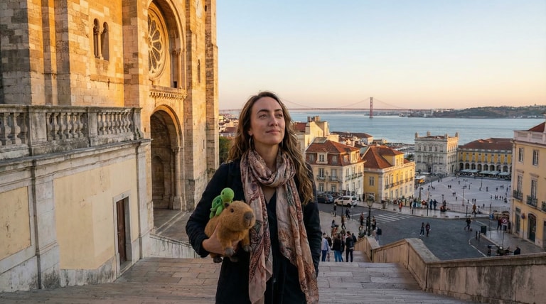 Capybara at Lisbon Cathedral Dusk