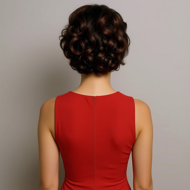 Crimson Back with Sculpted Curls