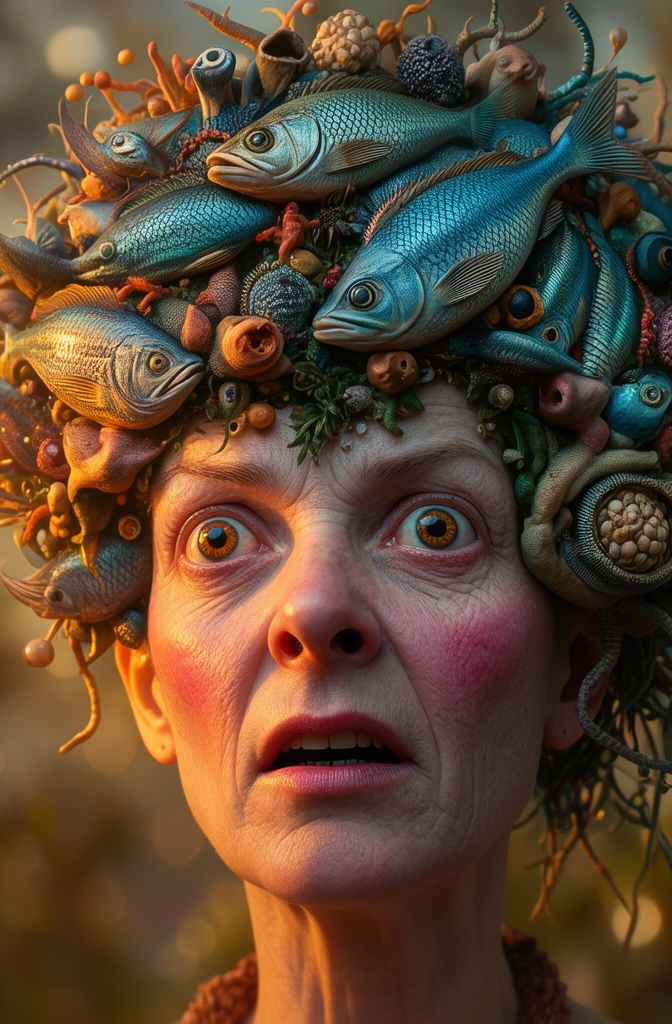 Surreal Fish Crown Portrait