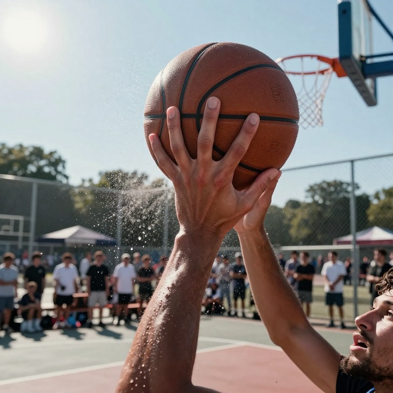 Sweat-Flecked Hands Claim the Ball