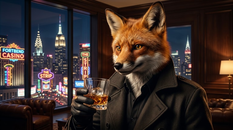 Fox in Neon Penthouse Glow