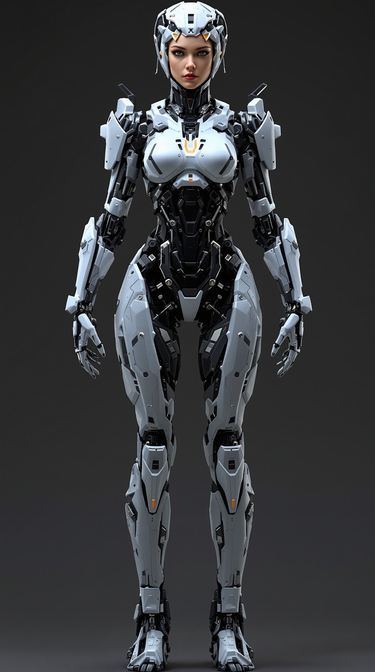 Cyborg Sentinel in White Armor