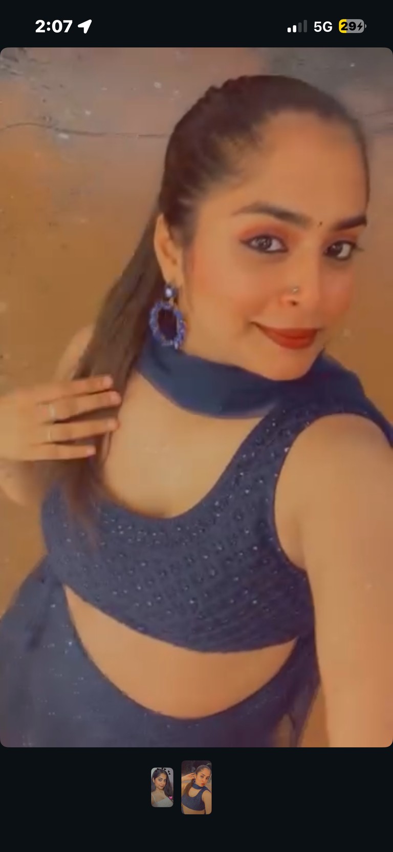 Confident Selfie in Sapphire Blue