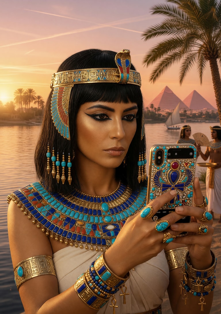 Cleopatra's Digital Nile Reverie