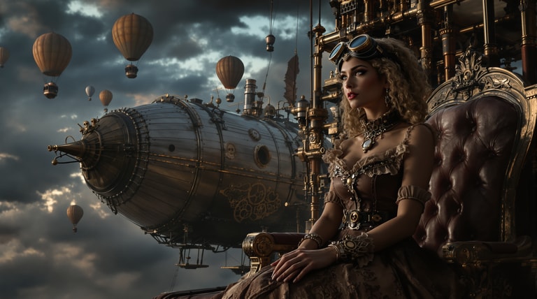 Steampunk Sovereign of Stormy Skies