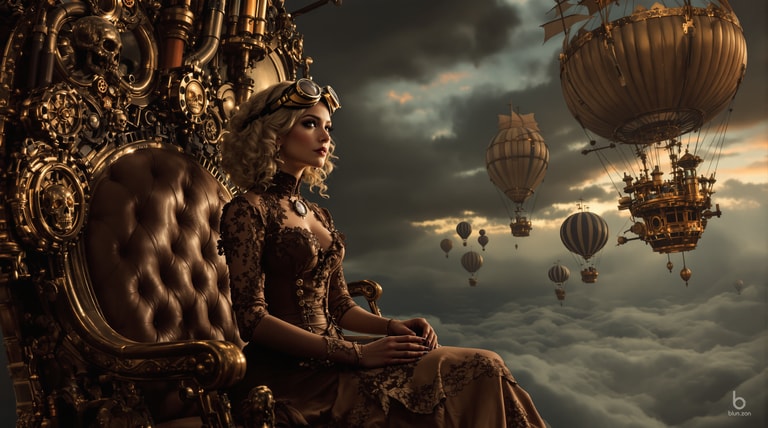 Steampunk Sovereign Over Cloud Armada