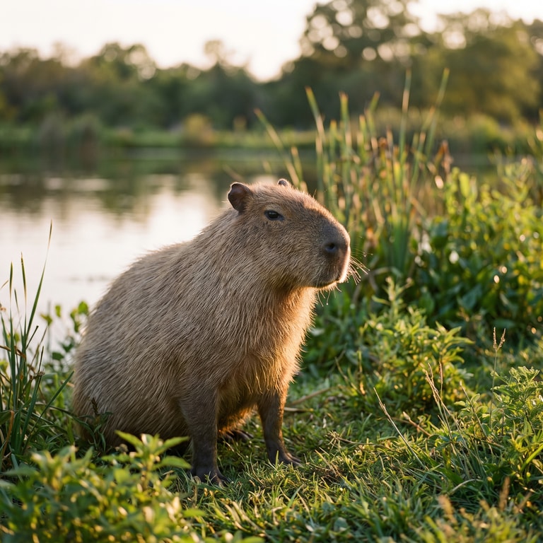 Capybara in Golden Hour Light
