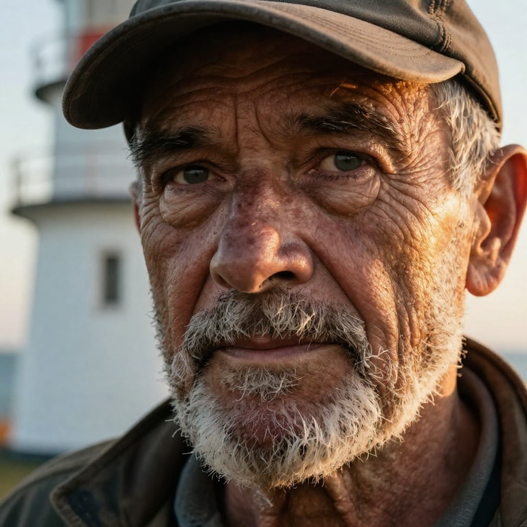 Weathered Keeper in Golden Light