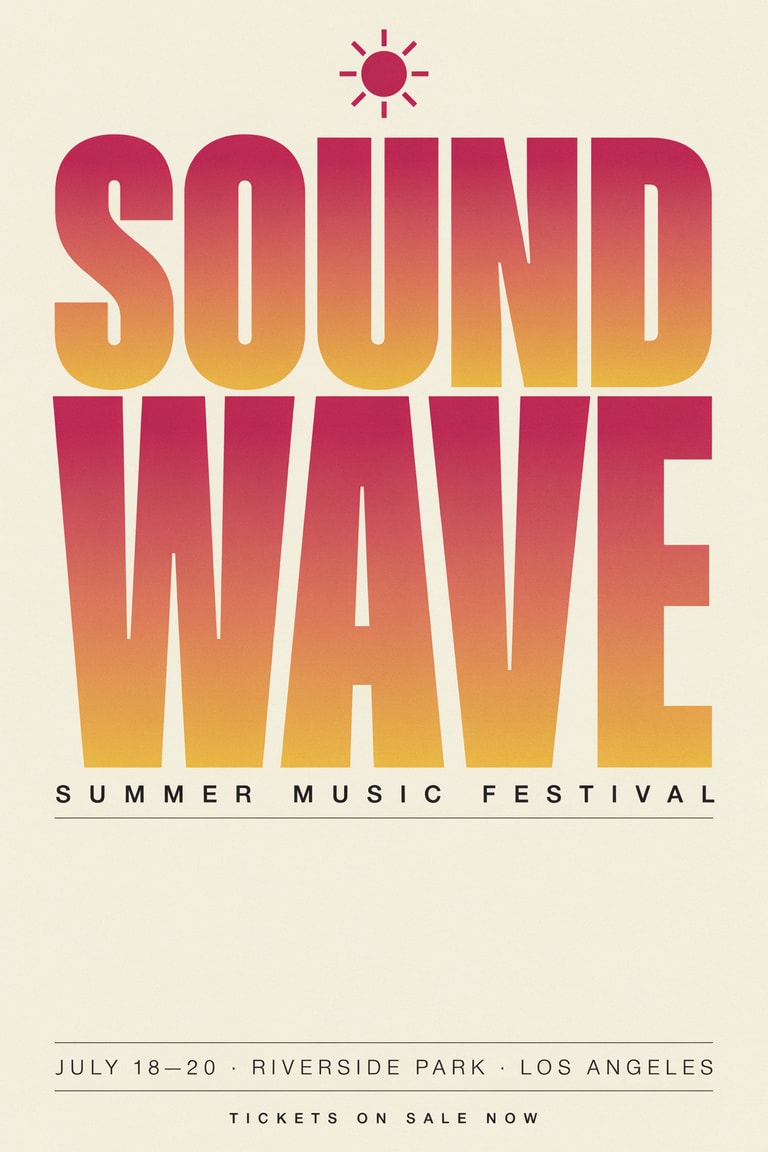 Sound Wave Sunset Festival Poster