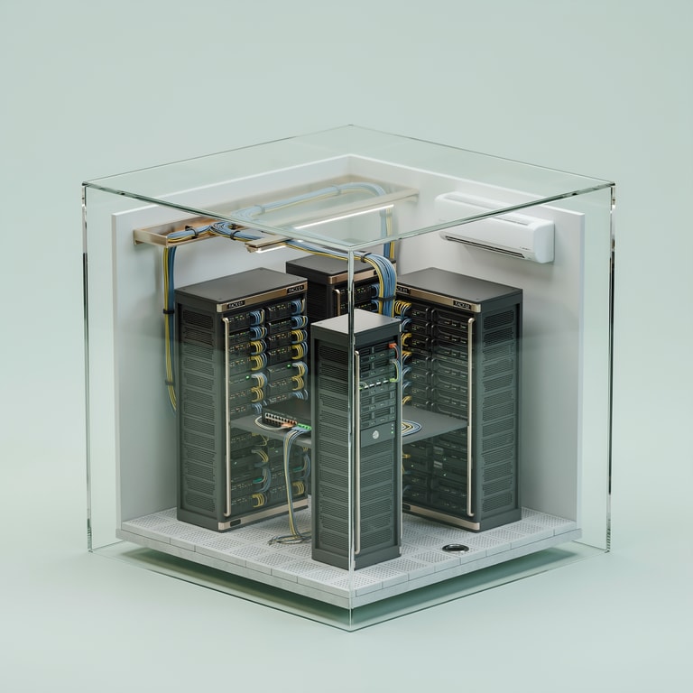 Glass Cube Server Room Diorama