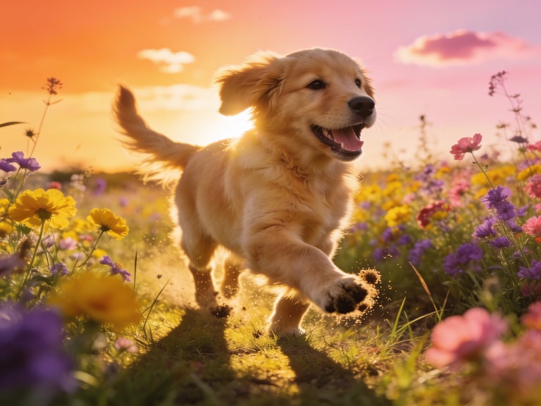 Golden Pup in Sunset Bloom