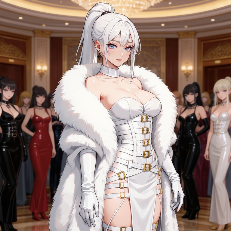 Platinum Elegance in White Fur