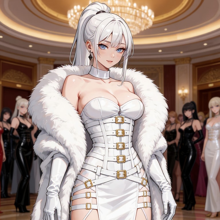 Platinum Siren in White Fur
