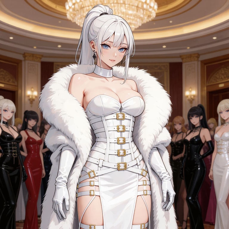 Silver Siren in White Fur