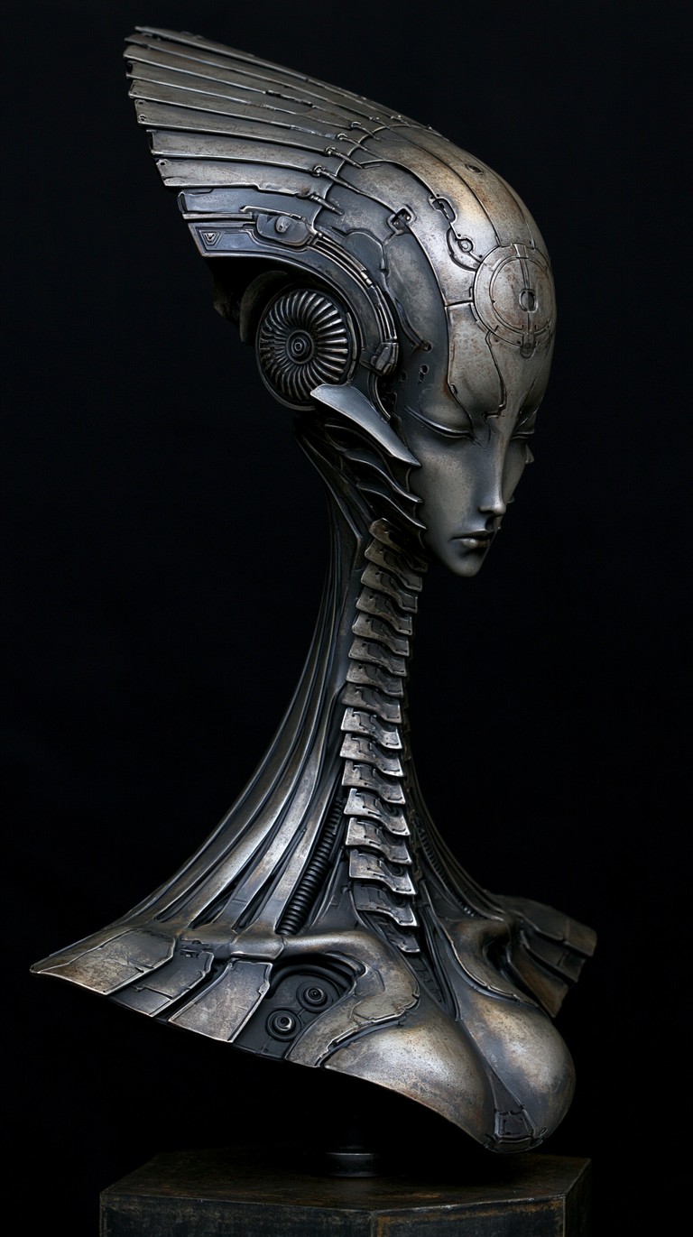 Biomechanical Siren In Steel