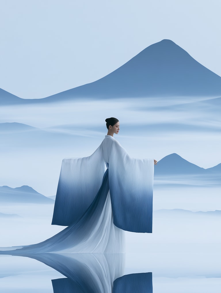 Azure Silks Among Peaks