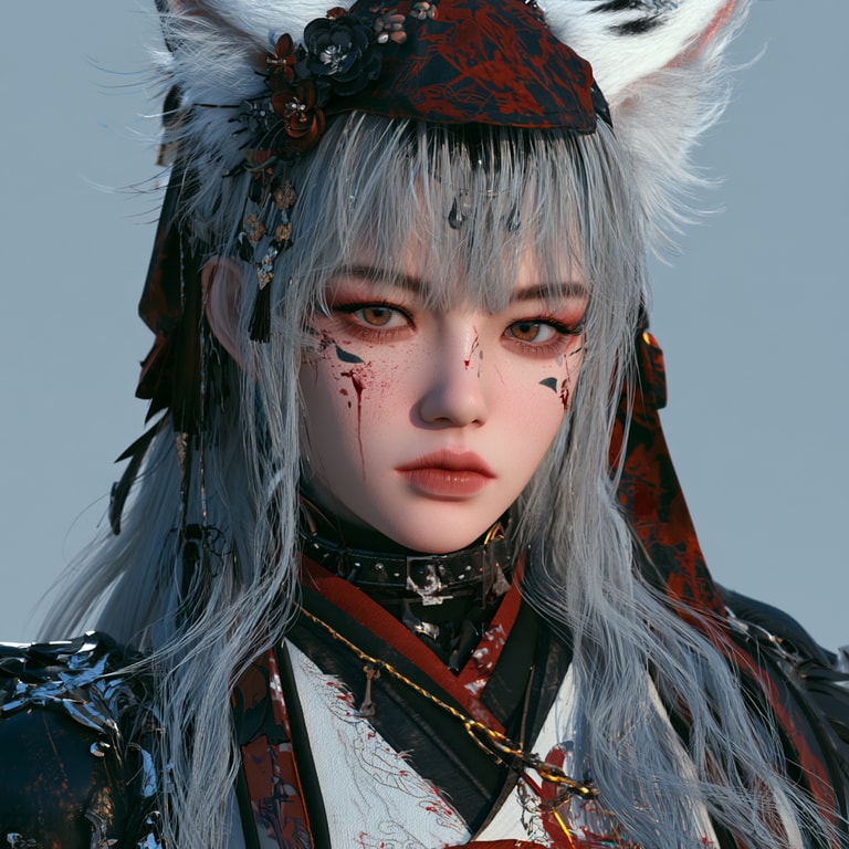 Kitsune Warrior Portrait