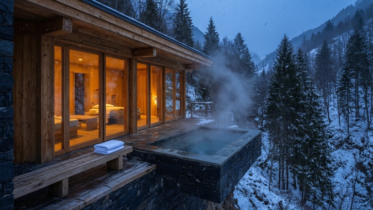 Amber Glow Over Snow